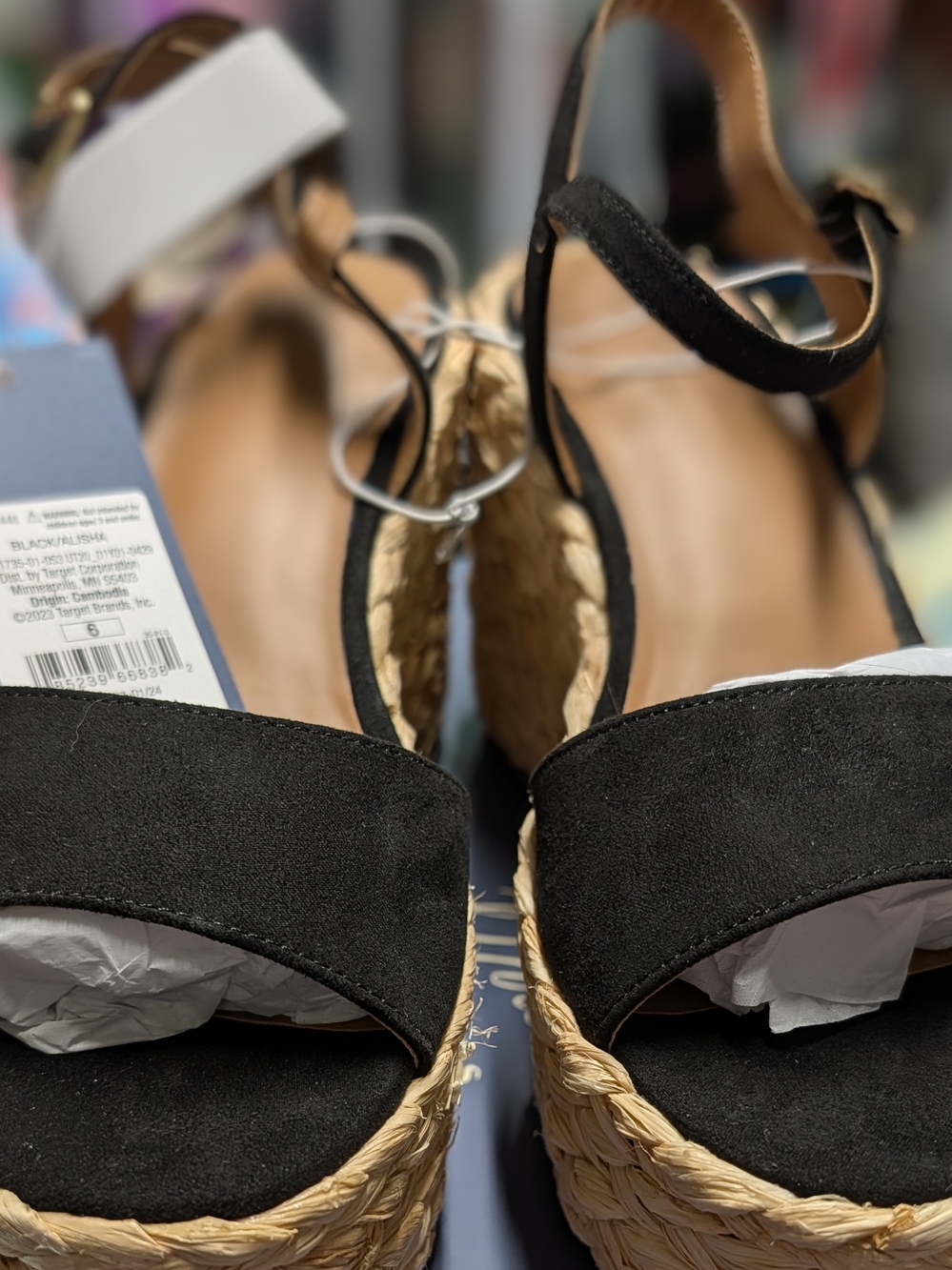 Women's Black Espadrille Wedge Sandals with Ankle Strap for Target NWT - Picture 2 of 3